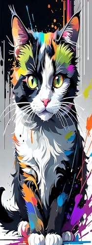 ZHUMUTO Diamond Painting Extra Groß XXL Bilder Set Erwachsene,60x160 cm/23,6x63 Zoll Katze A,5D Diamant Painting Bilder Erwachsene mit Zubehör Für Wanddekorationen von ZHUMUTO