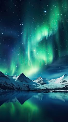 ZHUMUTO Diamond Painting Groß XXL Bilder Set Erwachsene,70x40 CM/27,5x15,7 Zoll Natur Landschaft Aurora Polarlichter B,5D Diamant Painting Bilder Erwachsene mit Zubehör Für Wohnzimmer Dekoration von ZHUMUTO