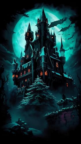 ZHUMUTO Diamond Painting Groß XXL Bilder Set Erwachsene,70x40 CM/27,5x15,7 Zoll Horror Gothic Schloss A,5D Diamant Painting Bilder Erwachsene mit Zubehör Für Wohnzimmer Dekoration von ZHUMUTO