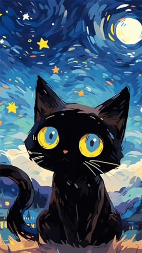 ZHUMUTO Diamond Painting Groß XXL Bilder Set Erwachsene,70x40 CM/27,5x15,7 Zoll Tiere Katze,5D Diamant Painting Bilder Erwachsene mit Zubehör Stift Für Wohnzimmer Dekoration von ZHUMUTO