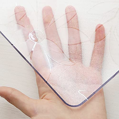 Transparente PVC Folie,Tischfolie mit Abgerundete Ecken,Anti Hot Tischmatte,Wasserdicht Schmutzabweisend Tischdecke, Schutztischdecke Tischschutzfolie,Abgeschrägte Kante V 60° (1.3mm,80 * 120cm) von ZHUOZ1T