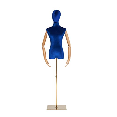 ZHWNGXO Mannequin Weiblicher Schneider Dummy- Modeschöpfern Mode Mannequin Students Creme Massivholz-Aktivität Hand Can Disassemble Dimension: M (Color : Blue) von ZHWNGXOlian