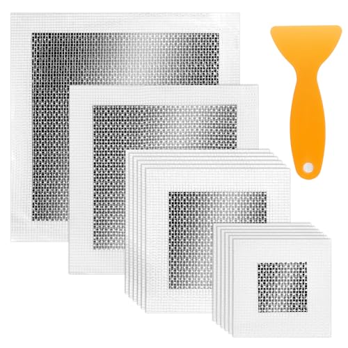 ZHXGO 14 Stück Aluminium Wandreparatur Patch, 2/4/6/8 Zoll Trockenbau Loch Wand Reparatur Patch, Trockenbau Reparatur Set mit Abstreifer, Selbstklebend Wandreparatur Patch für Trockenbau Gipskarton von ZHXGO