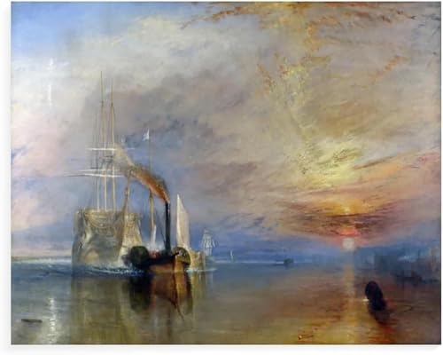 Malen Nach Zahlen Erwachsene Berühmtes Gemälde Von William Turner Der Kämpfende Temeraire Mit Rahmen 40X50Cm Diy Malen Nach Zahlen Sets Auf Leinwand Mit Acrylfarben Für Kinder Anfänger,A1 von ZHXXFD