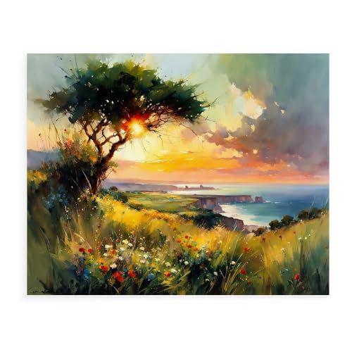 Malen Nach Zahlen Erwachsene Kinder Bild Italienische Landschaft Leuchtturm Boot Mit Rahmen 40X50CM Paint By Numbers Kits Acryl auf Leinwand Handbemaltes Ölgemälde-Set Landschaft,ML120 von ZHXXFD