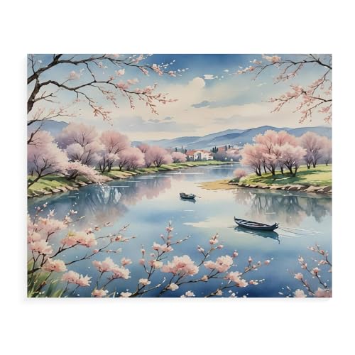 Malen Nach Zahlen Erwachsene Kinder Bild Italienische Landschaft Leuchtturm Boot Mit Rahmen 40X50CM Paint By Numbers Kits Acryl auf Leinwand Handbemaltes Ölgemälde-Set Landschaft,ML49 von ZHXXFD