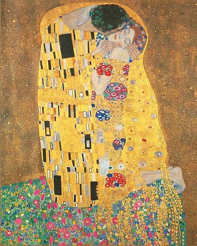 Malen Nach Zahlen Erwachsene Kinder Landschaft Berühmte Gemälde Mit Rahmen 40X50CM The Kiss, Cropped - Gustav Klimt,A21 von ZHXXFD