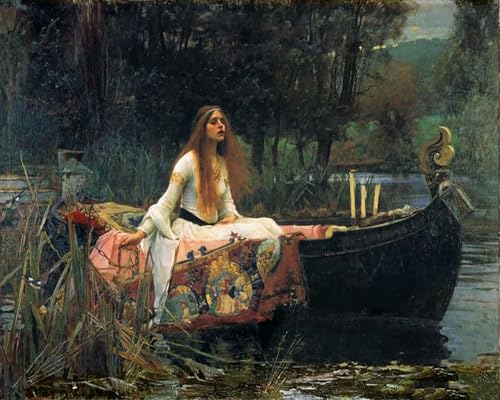 Malen Nach Zahlen Erwachsene Kinder Landschaft Berühmte Gemälde Ohne Rahmen 40X50CM The Lady Of Shalott - John William Waterhouse,A20 von ZHXXFD