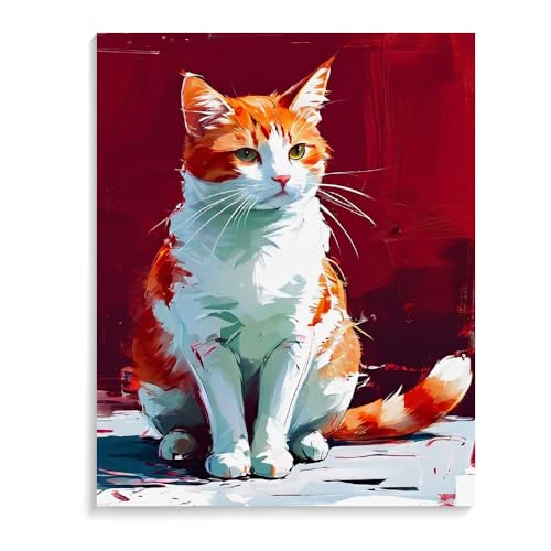 Malen Nach Zahlen Erwachsene Tiere Katzen Mit Rahmen 40X50Cm Diy Malen Nach Zahlen Erwachsene Groß Leinwand Set,Malen Nach Zahlen Acryl Kinder,B14 von ZHXXFD