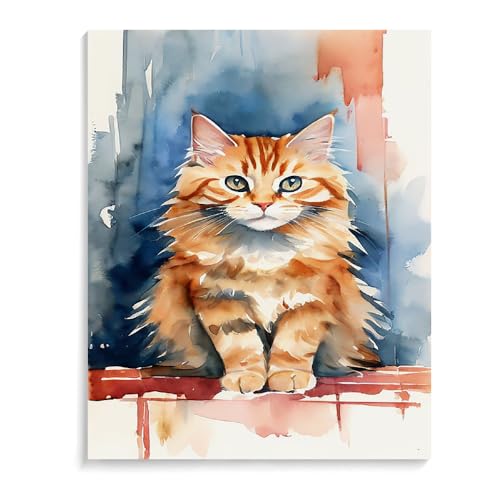 Malen Nach Zahlen Erwachsene Tiere Katzen Mit Rahmen 40X50Cm Diy Malen Nach Zahlen Erwachsene Groß Leinwand Set,Malen Nach Zahlen Acryl Kinder,B25 von ZHXXFD