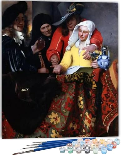 Malen Nach Zahlen Für Anfänger Erwachsene Set Mädchen Berühmte Gemälde Johannes Vermeer,Malen Nach Zahlen Auf Leinwand Für Kinder,40X50Cm,A28 von ZHXXFD