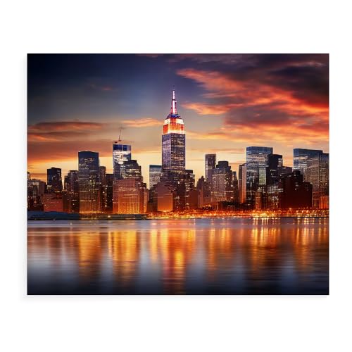 Malen Nach Zahlen Landschaft New York Mit Rahmen 40X50Cm Diy Malen Nach Zahlen Erwachsene Groß Leinwand Set,Malen Nach Zahlen Acryl Kinder,A17 von ZHXXFD