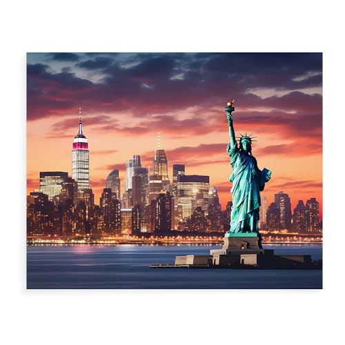 Malen Nach Zahlen Landschaft New York Ohne Rahmen 40X50Cm Diy Malen Nach Zahlen Erwachsene Groß Leinwand Set,Malen Nach Zahlen Acryl Kinder,A12 von ZHXXFD