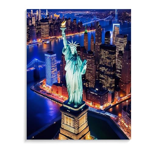 Malen Nach Zahlen Landschaft New York Ohne Rahmen 40X50Cm Diy Malen Nach Zahlen Erwachsene Groß Leinwand Set,Malen Nach Zahlen Acryl Kinder,A22 von ZHXXFD