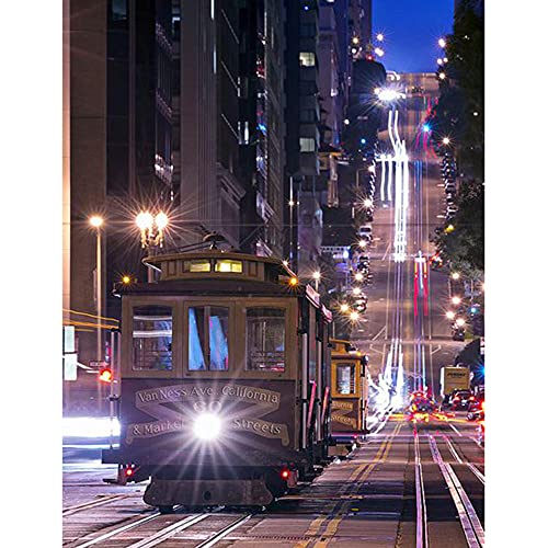 ZHXXFD Diamond Painting Bilder Set Seilbahn San Francisco 5D Diamant Painting Full Groß Landschaft 30X40 Leinwand DIY Diamant Malerei Puzzle Mosaik Stickerei Set Dekoration Schlafzimmer(S99) von ZHXXFD