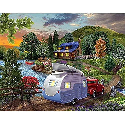 ZHXXFD Diamond Painting Set Erwachsene Kinder Full Fröhliches Camping Diamant Painting Bilder Groß Komplett 50X60 Landschaft Tiere Diy Diamant Malerei Mosaik Stickerei Art(A119) von ZHXXFD