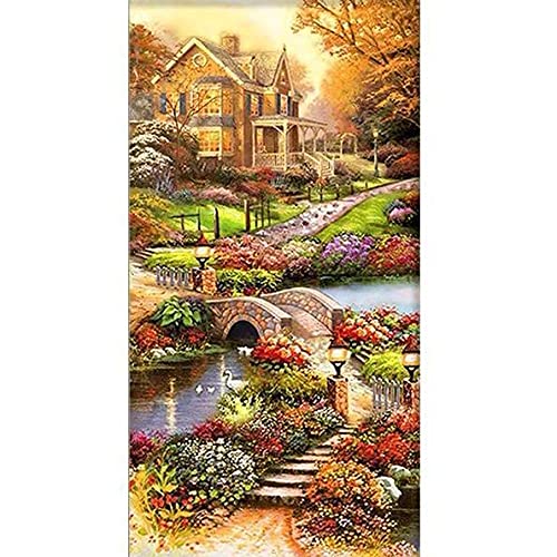 ZHXXFD Diamond Painting Set Full Groß 55x80 Diamond Painting Bilder Landschaftsdorf Diy Diamant Malerei Erwachsene Kinder Set Mosaik Stickerei Diamond Art Sticker (D248) von ZHXXFD