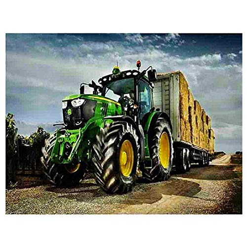 ZHXXFD Diamond Painting Traktor Farm Truck Full Groß Bild 5D Diamant Stickerei Kreuzstich Mosaik 30X40CM Vollbohrer Strass Runde Perlen Handgemachte Kunst Geschenk von ZHXXFD