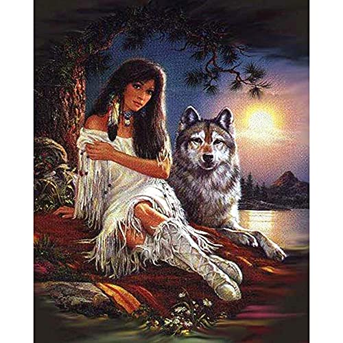 ZHXXFD Diamond Painting Wolf 5D Diamant Painting Bilder Kinder & Erwachsene Diamond Painting Set xxl Groß Stitch Tiere Diy Diamant Malerei Runden Steine Crystal Stickerei Art 50X60(A225) von ZHXXFD