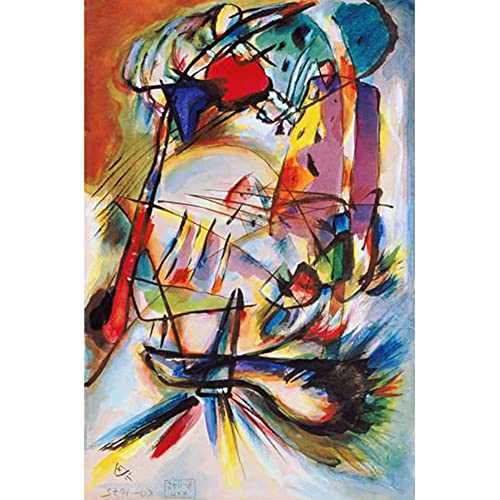 ZHXXFD Malen Nach Zahlen Erwachsene Kinder Mit Rahmen-Paint By Numbers-Zwecklos – Wassily Kandinsky-Diy Malen Nach Zahlen Leinwand 40x50CM(A121) von ZHXXFD