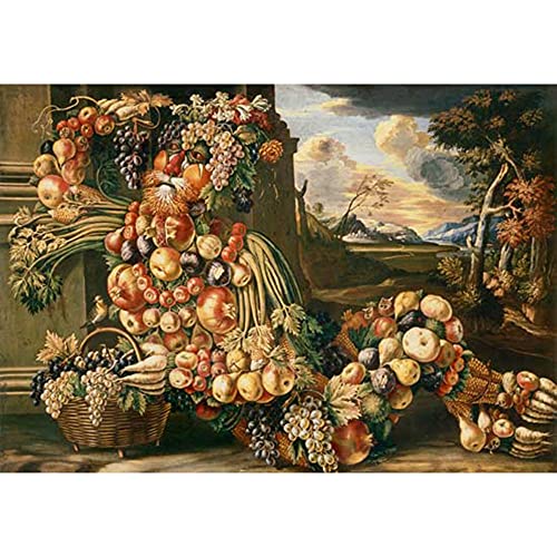 ZHXXFD Malen Nach Zahlen Erwachsene Kinder Rahmenlos-Paint by Numbers-Sitzende Figur Von Summer Giuseppe Arcimboldo-DIY Malen Nach Zahlen Leinwand 40x50CM(A107) von ZHXXFD