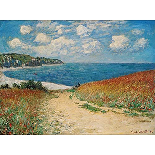 ZHXXFD Malen Nach Zahlen Erwachsene Kinder Rahmenlos-Paint By Numbers-Strandweg Zwischen Weizenfeldern Bei Pourville Claude Monet-Diy Malen Nach Zahlen Leinwand 40x50CM(A233) von ZHXXFD