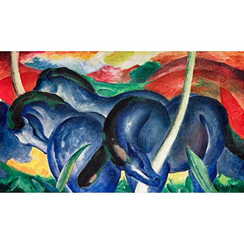 ZHXXFD Malen Nach Zahlen Erwachsene Kinder Rahmenlos-Paint By Numbers-Große Blaue Pferde Franz Marc-Diy Malen Nach Zahlen Leinwand 40x50CM(A232) von ZHXXFD