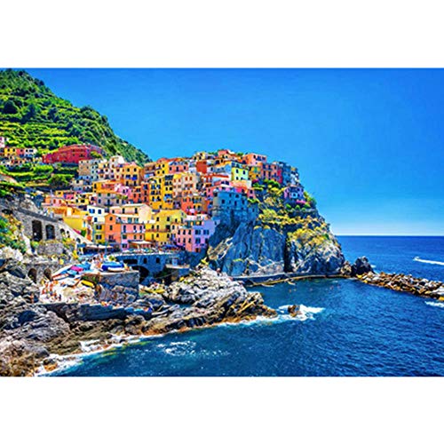 ZXX5D 5D Diamond Painting Full Groß Cinque Terre Italien(S27) Diamond Painting Bilder Stadt Landschaft Diamant Stickerei Kreuzstich Set 30x40CM von ZHXXFD