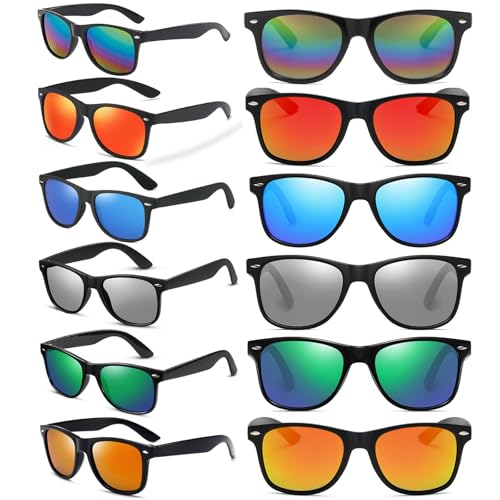 ZHYLUO Party Sonnenbrillen 12 Stück Party Brille Bunte Neon Party Sonnenbrillen Set Hippie Brille für Strand Hochzeit Party Pool Party Supplies Karneval,Weihnachten,Halloween-Party von ZHYLUO