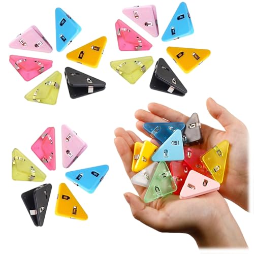 50 Stück Dokumenten Buchecken Clips,Triangular Paper Clips,Dreieckige Büroklammern,Corner Paper Clips,Multifunktionaler Eckclip Aus,Dokumenten Buchecken-Clips Für Büro Schule Schreibwaren Dokumente von ZHYUAN