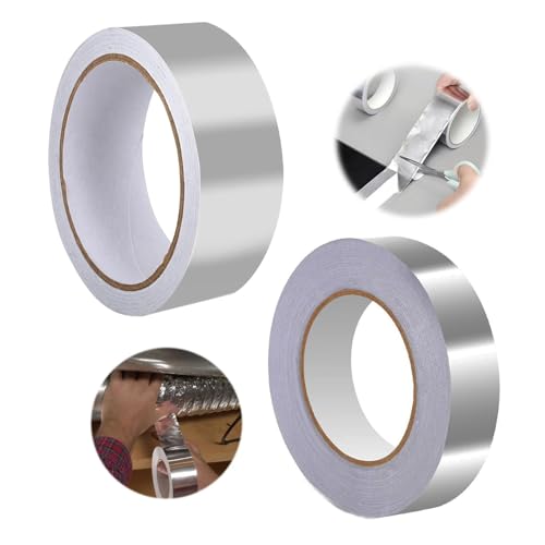 ZHYUAN 2 Rollen Aluminium Klebeband,Wasserdichtes Alu Klebeband,Aluminium Silber Klebeband,selbstklebend Aluminiumklebeband,Aluminiumklebebänder selbstklebend,für Küche,Badezimmer,Toilette,Wandecke von ZHYUAN