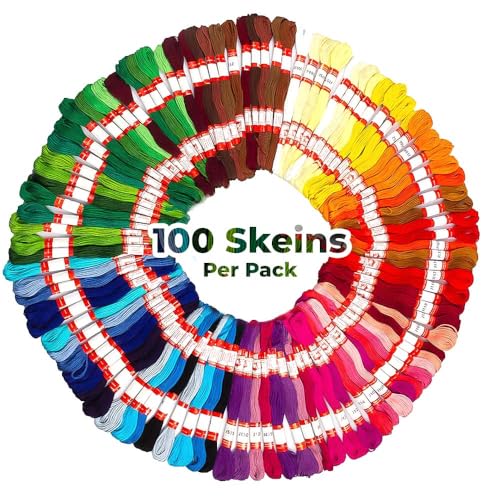 ZIBELL Stickgarn, Regenbogenfarben, 100 Knäuel pro Packung, Kreuzstichgarn, Freundschaftsarmbänder, Stickgarn, Baumwollgarn, Bastelgarn (Regenbogen) von ZIBELL