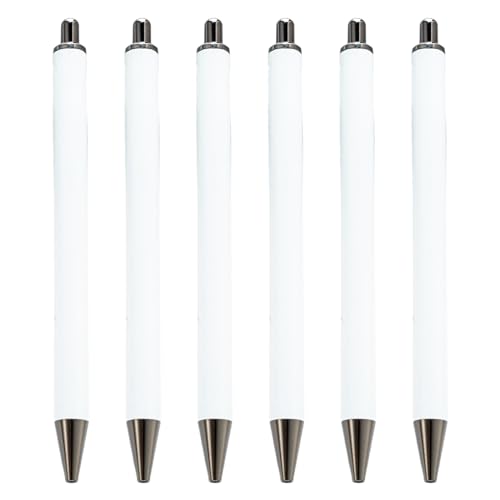 ZICHENXR Kugelschreiber, 6 Stück, einziehbarer Kugelschreiber, blanko, Wärmeübertragungs-Kugelschreiber für Volldruck, Sublimationsstift, blanko von ZICHENXR