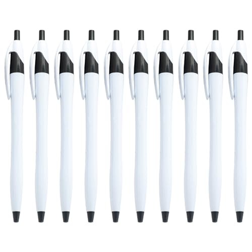 ZICHENXR Kugelschreiber, einziehbarer Kunststoff-Kugelschreiber mit Stift-Clip, Signierstift, Büro, Unterschrift, Gästeanmelde-Stift für Büro, 10 Stück von ZICHENXR