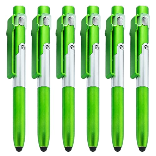 ZICHENXR Kugelschreiber, multifunktionaler Eingabestift, kapazitiver Touchscreen, Kugelschreiber mit LED-Licht, faltbarer Handyhalter zum Schreiben von ZICHENXR