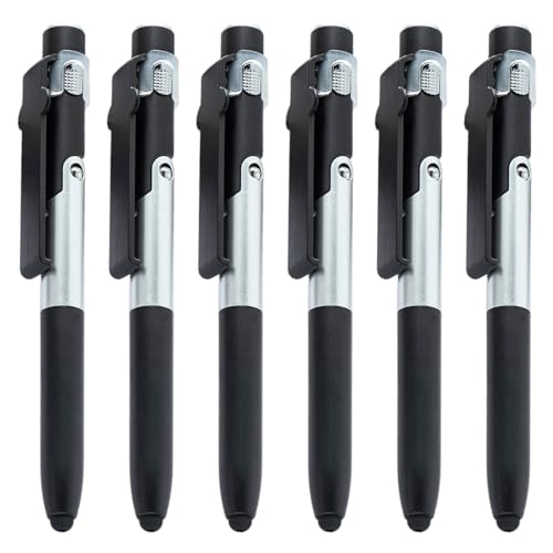 ZICHENXR Kugelschreiber, multifunktionaler Eingabestift, kapazitiver Touchscreen, Kugelschreiber mit LED-Licht, faltbarer Handyhalter zum Schreiben von ZICHENXR