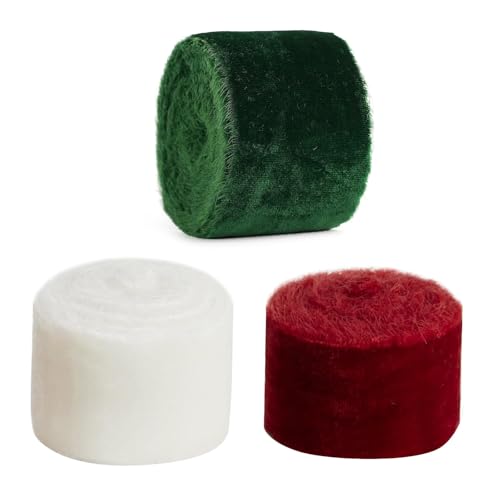 3 Rollen Geschenkbänder Velvets Ribbons Polyester Ribbons Dekoratives Band Für Blumenstrauß Hochzeitsfeier Dekoration von ZIDDAR