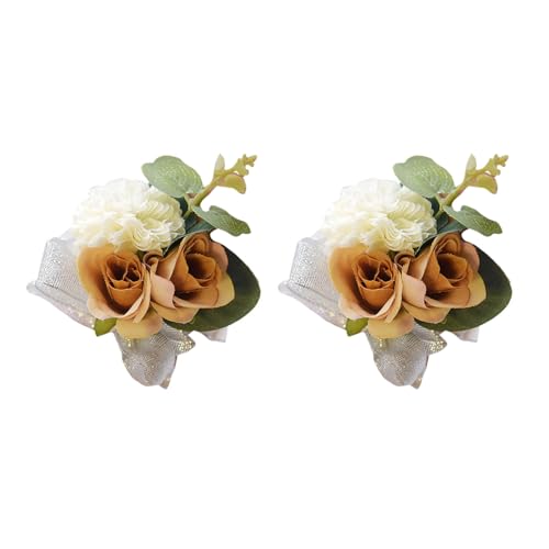 ZIDDAR 2pcs Elegante Brautjungfergelenk Corsages Handgelenkblumen Für Hochzeit Und Partydekoration Mehrfachfarbe von ZIDDAR