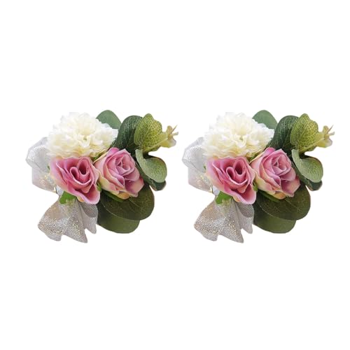 ZIDDAR 2pcs Elegante Brautjungfergelenk Corsages Handgelenkblumen Für Hochzeit Und Partydekoration Mehrfachfarbe von ZIDDAR