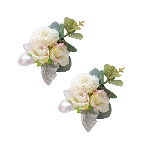 ZIDDAR 2pcs Elegante Brautjungfergelenk Corsages Handgelenkblumen Für Hochzeit Und Partydekoration Mehrfachfarbe von ZIDDAR