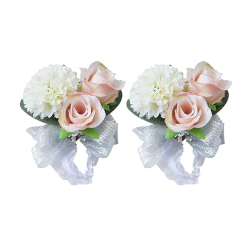 ZIDDAR 2pcs Elegante Brautjungfergelenk Corsages Handgelenkblumen Für Hochzeit Und Partydekoration Mehrfachfarbe von ZIDDAR