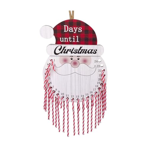 ZIDDAR Gruselige Weihnachts Countdown Ornament Aus Holz In Weihnachtsmannform Für Aufregende Feiertagsfeiern Partygeschenke Ornamente von ZIDDAR