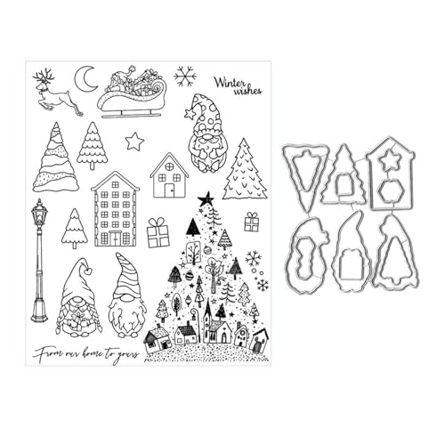 ZIDDAR Weihnachten Siegel Stempel Mit Stanzformen Schablone Set Scrapbooking Prägung Fotoalbum Dekor Papier Kartenherstellung von ZIDDAR