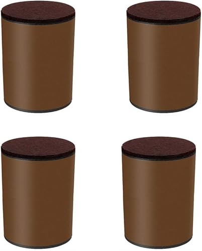 ZIFTtyA 4 Stück Dicke Verstärkungspolster aus Kohlenstoffstahl for Möbelbeine, Tischbeine, Füße, Sofas, rund und quadratisch (rund, schwarz)(Brown,Round) von ZIFTtyA