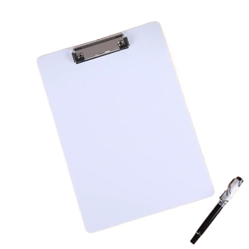 Klemmbrett 3 stücke Schreiben Blatt Pad A4 Schreiben Zwischenablage Mit Low Profile Clip Dokument Ordner A4 Papier Organizer Schreiben Tablet Durchscheinend(White) von ZIHDKE