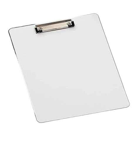 Klemmbrett 4 Klemmbretter mit flachem Metallclip, Standardgröße A6, mit hängenden Klemmbrettern for Bürobedarf(White) von ZIHDKE