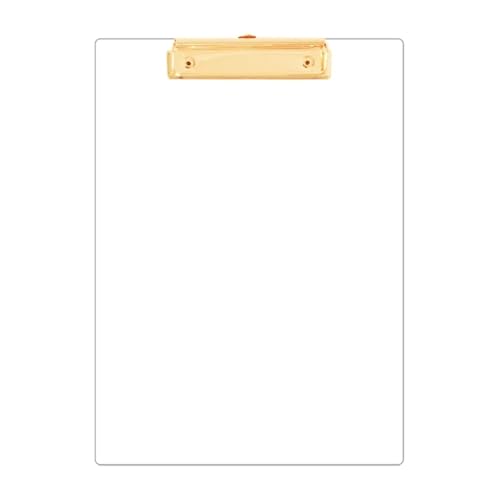 Klemmbrett 4 Stück A4-Klemmbrett, transparenter Klemmbrett-Aktenhalter, flacher Clip, hält 30 Blatt Bürobedarf(Gold) von ZIHDKE