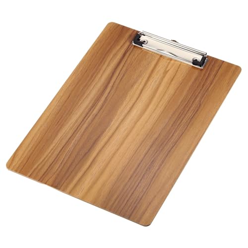 Klemmbrett 4 Stück Klemmbretter aus Hartfaserplatte mit Low-Profile-Clip im A4-Letter-Format aus Holz for Aktenordner, Zwischenablage, Schulbedarf, Büromaterial(Brown) von ZIHDKE