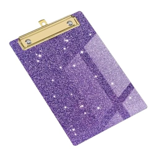 Klemmbrett 4 Stück Klemmbretter mit niedrigem Metallclip und Aufhängeloch for den Einsatz im Klassenzimmer, in der Schule und im Büro(Purple) von ZIHDKE