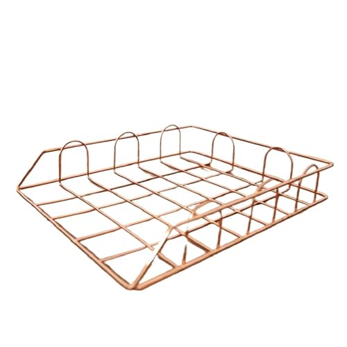 ZIHDKE Briefablage 2 Stück stapelbare Metall-Papierablage, Schreibtisch-Organizer, Metall-Briefablagen for Akten, Papier-Organizer, Schreibtisch-Organizer(Orange) von ZIHDKE